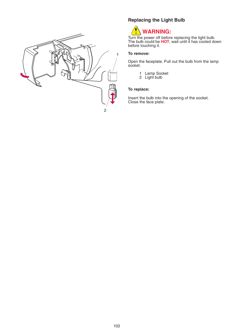 Warning | Janome MEMORY CRAFT 9700 User Manual | Page 104 / 110
