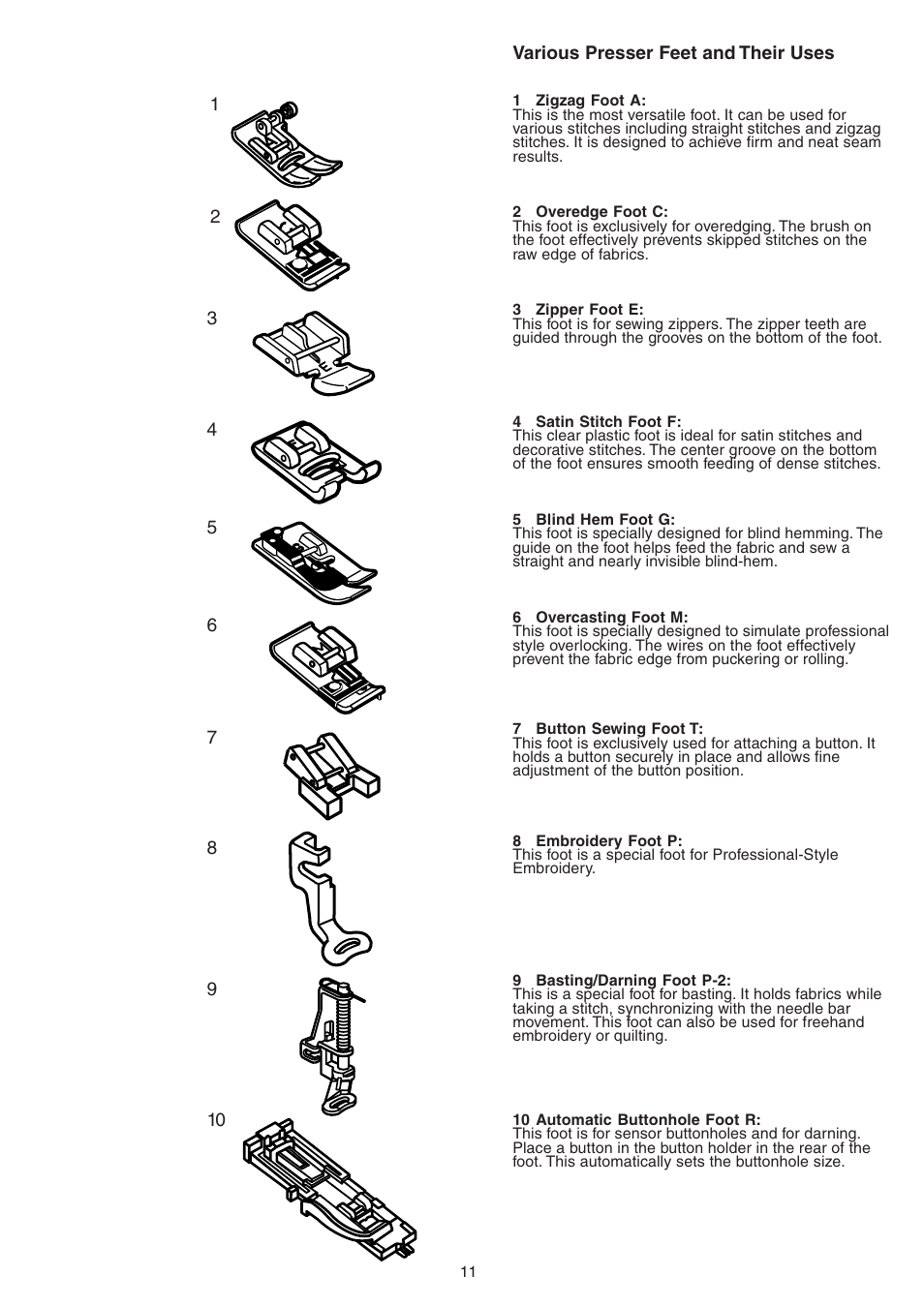 Janome MEMORY CRAFT 9700 User Manual | Page 13 / 110