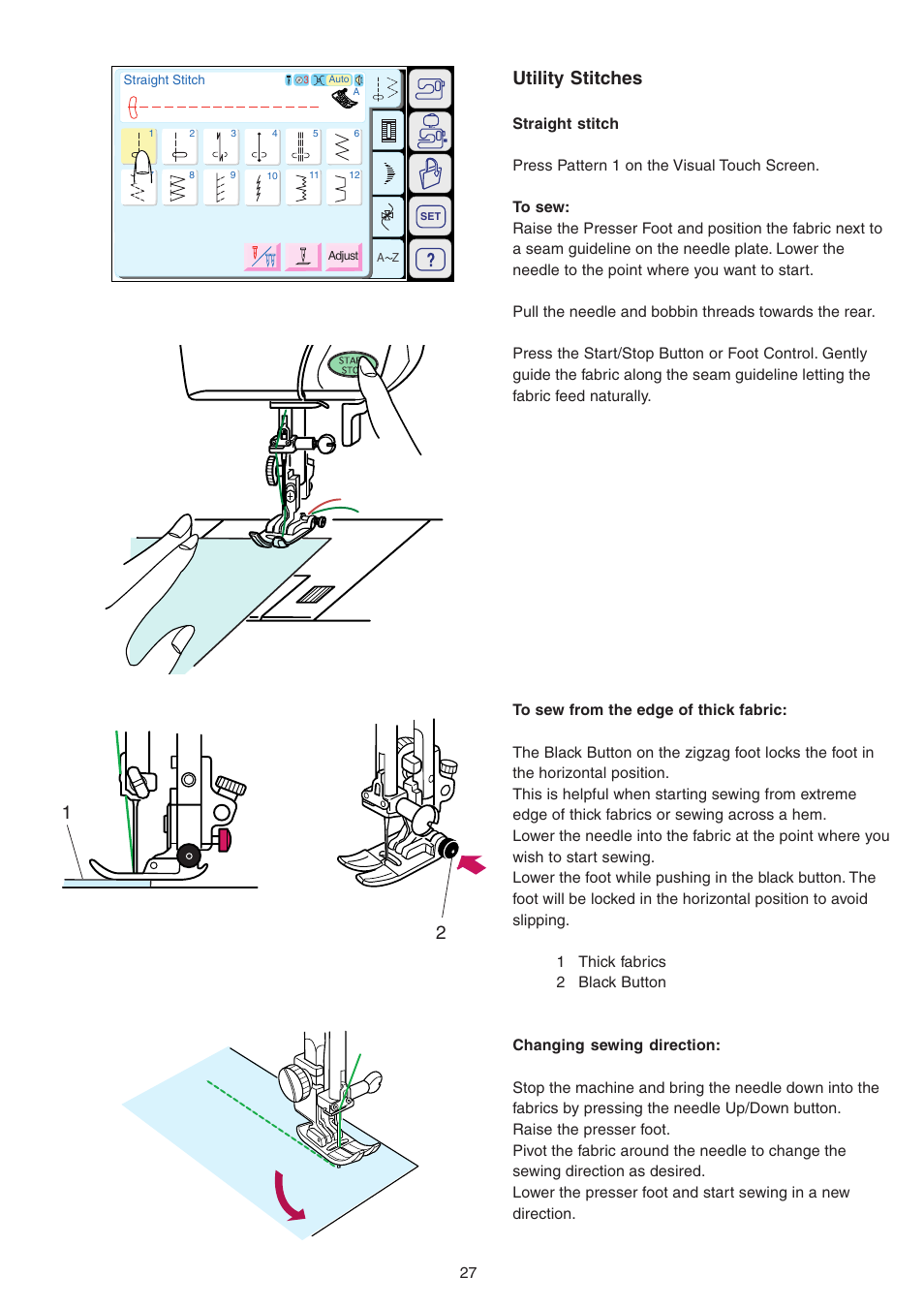 Utility stitches | Janome MEMORY CRAFT 9700 User Manual | Page 29 / 110