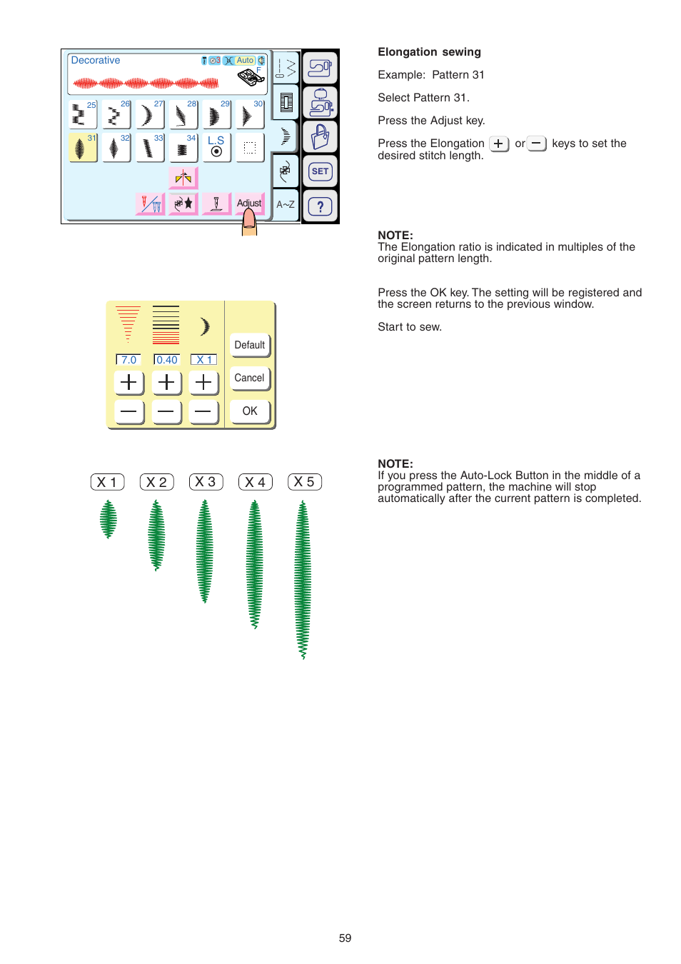 X 2 x 3 x 4 x 5 | Janome MEMORY CRAFT 9700 User Manual | Page 61 / 110