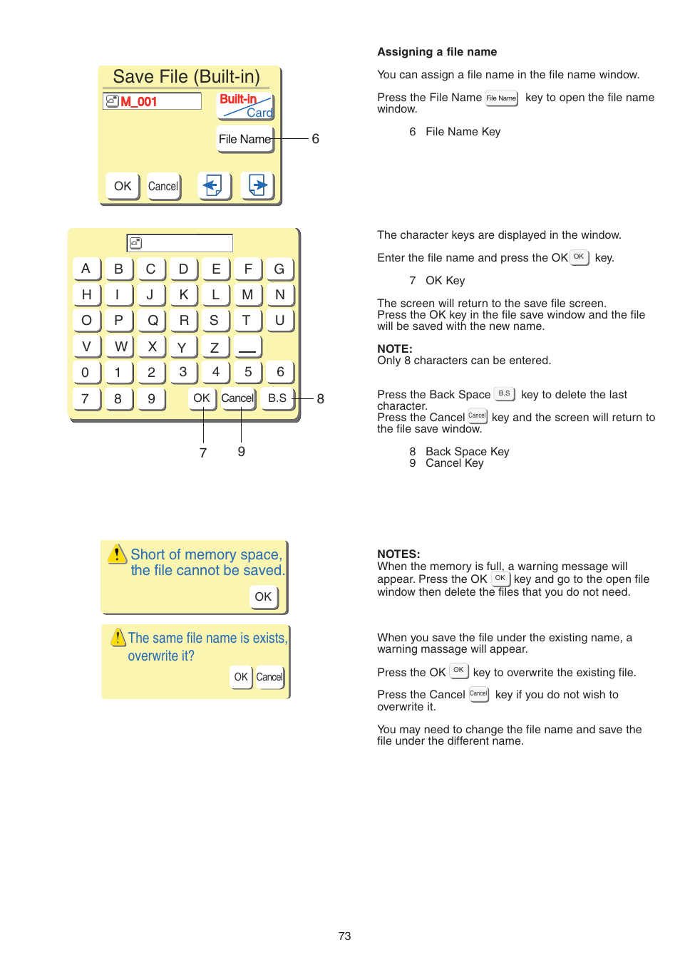 Save file (built-in) | Janome MEMORY CRAFT 9700 User Manual | Page 75 / 110