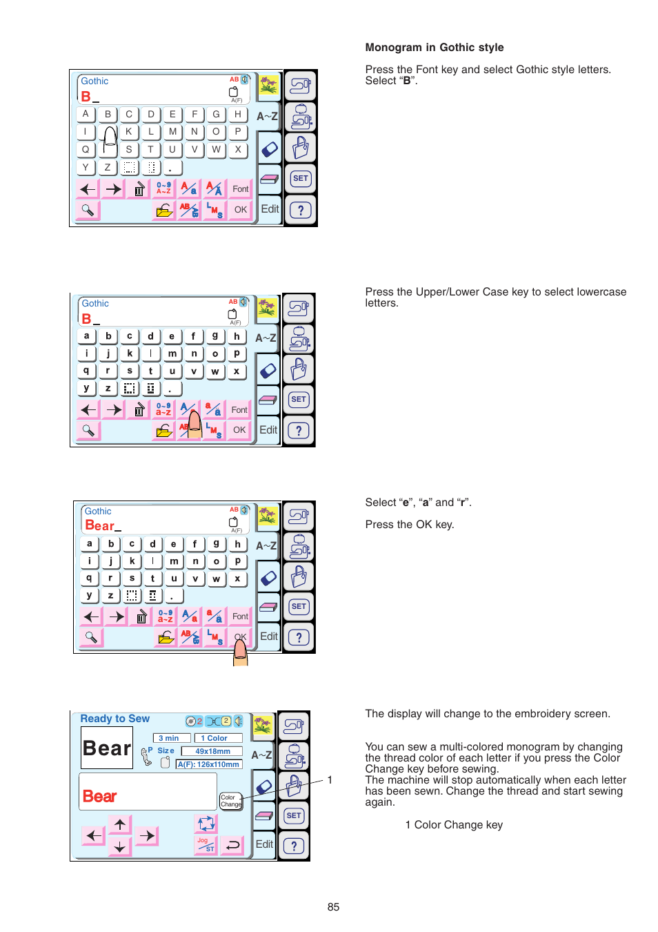Bear | Janome MEMORY CRAFT 9700 User Manual | Page 87 / 110