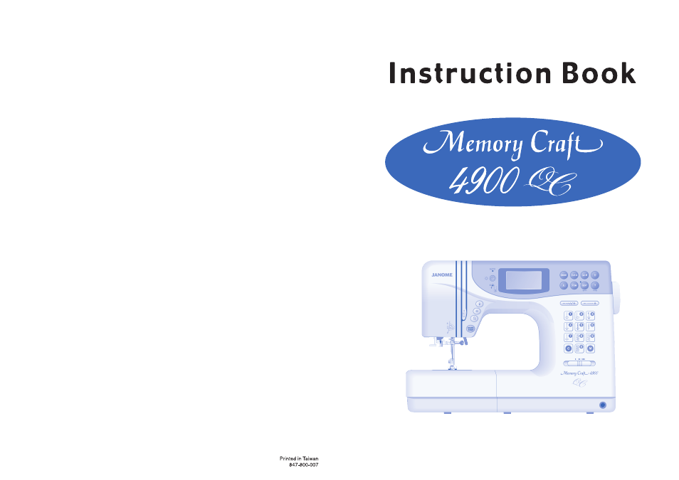 Janome MEMORY CRAFT 4900 QC User Manual | Page 89 / 89
