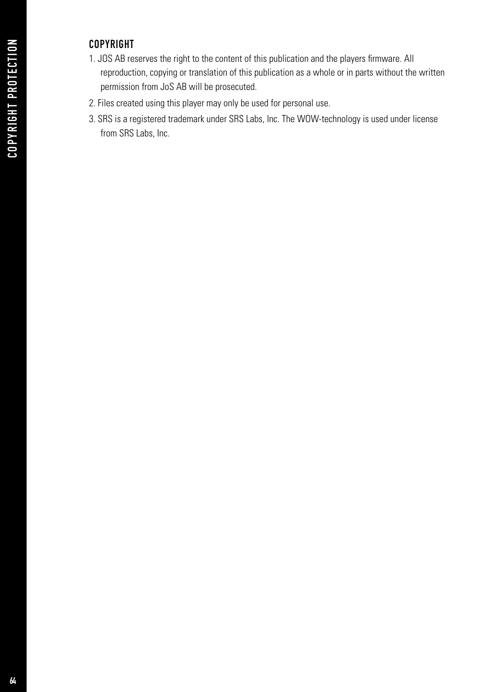 Jens of Sweden MP-500V User Manual | Page 32 / 34