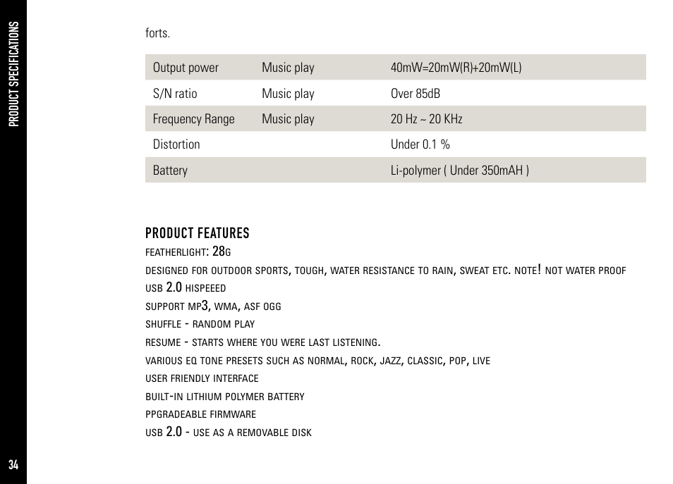 Product features | Jens of Sweden MP-X User Manual | Page 14 / 22