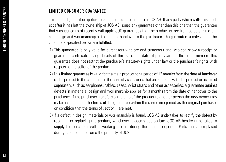 Jens of Sweden MP-X User Manual | Page 20 / 22