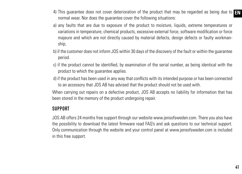 Jens of Sweden MP-X User Manual | Page 21 / 22