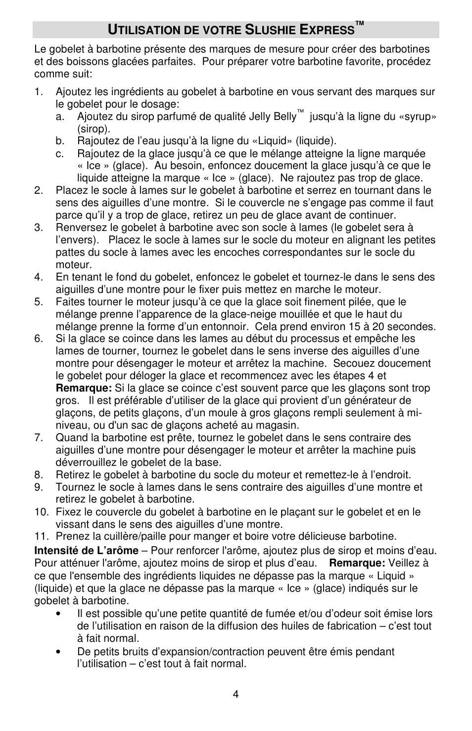 Jelly Belly Slushi Express User Manual | Page 10 / 20