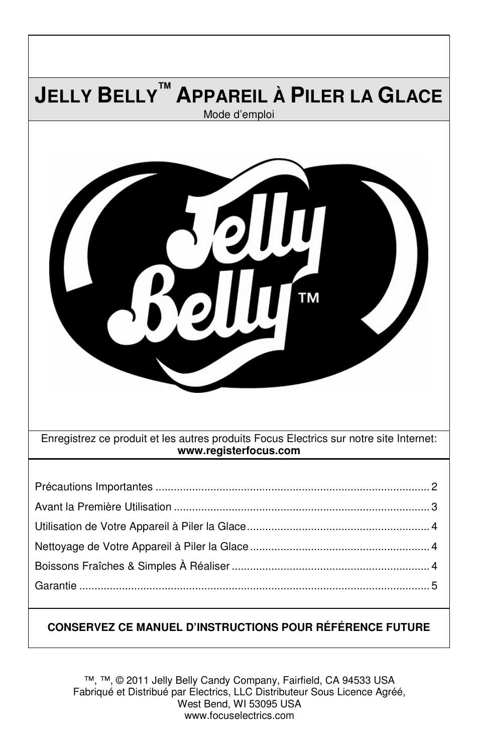 Elly, Ppareil à, Iler la | Lace | Jelly Belly Ice Shaver User Manual | Page 6 / 16
