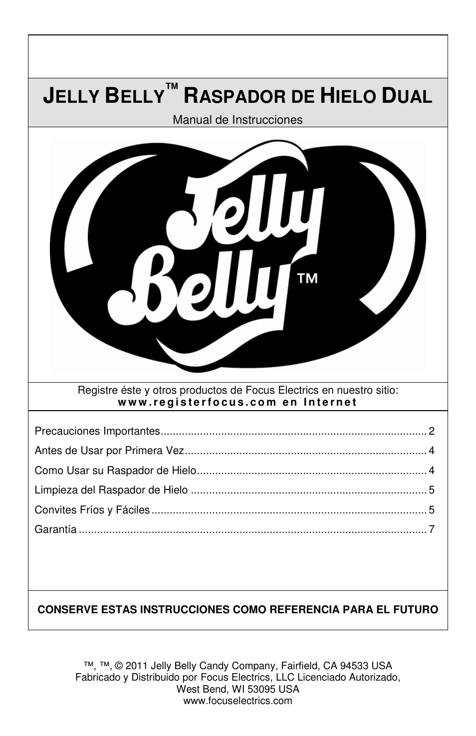 Elly, Aspador de, Ielo | Jelly Belly Dual Ice Shaver User Manual | Page 13 / 20