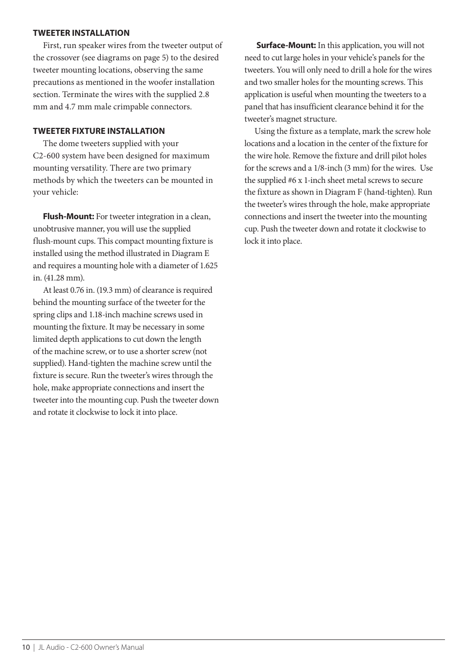JL Audio C2-600-02102009 User Manual | Page 10 / 12