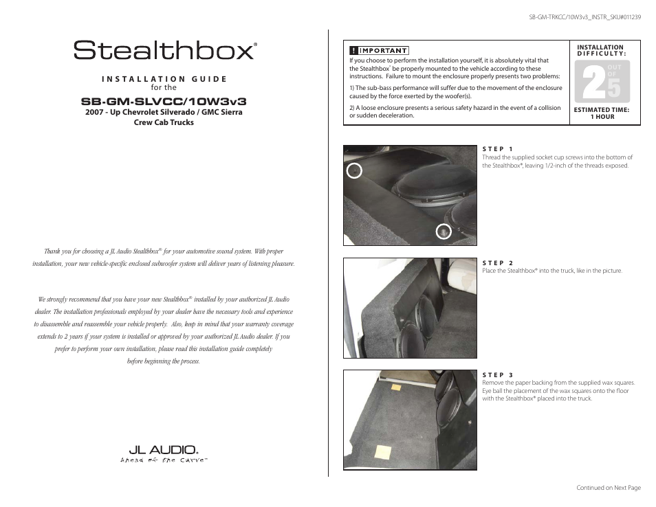 JL Audio ZR650-CSi User Manual | 2 pages
