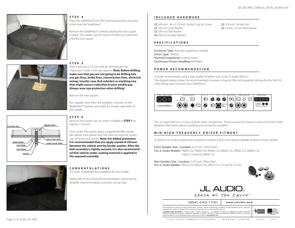 JL Audio ZR650-CSi User Manual | Page 2 / 2