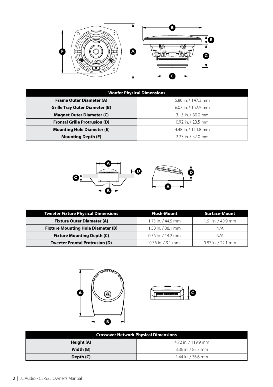 JL Audio C5-570 User Manual | Page 2 / 12