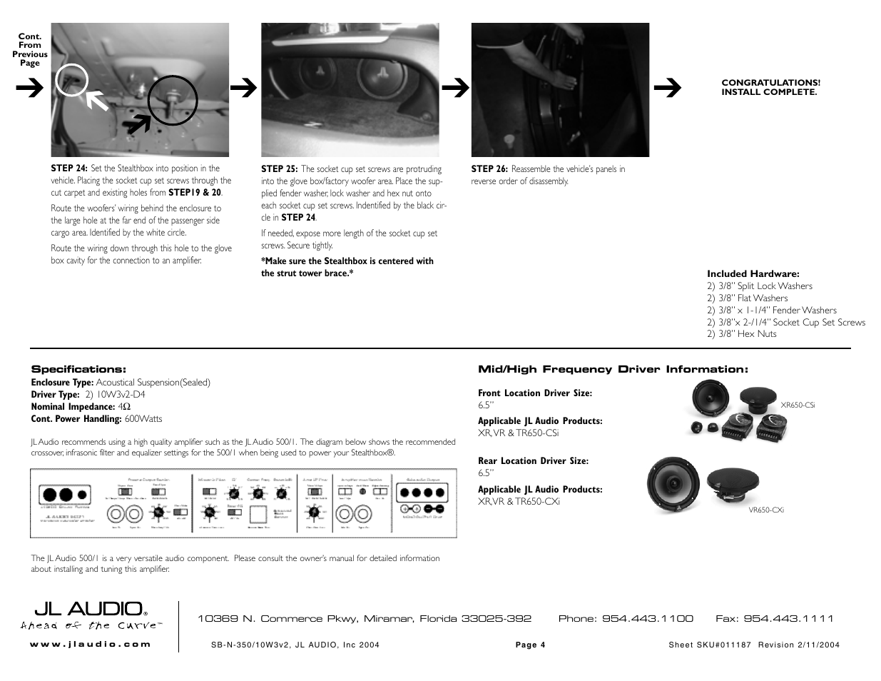 JL Audio SB-N-350/10W3v3 User Manual | Page 4 / 4