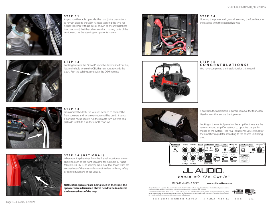 JL Audio Slampak SB-POL-RGRRZR User Manual | Page 3 / 3