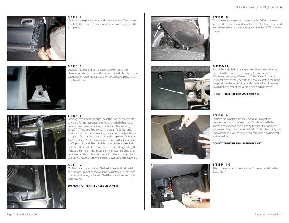 JL Audio Stealthbox SB-SMRT-4-2/8W3v3 User Manual | Page 2 / 4