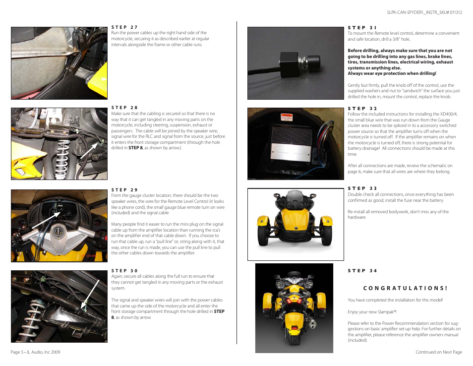 JL Audio Slampak SLPK-CAN-SPYDER1 User Manual | Page 5 / 8