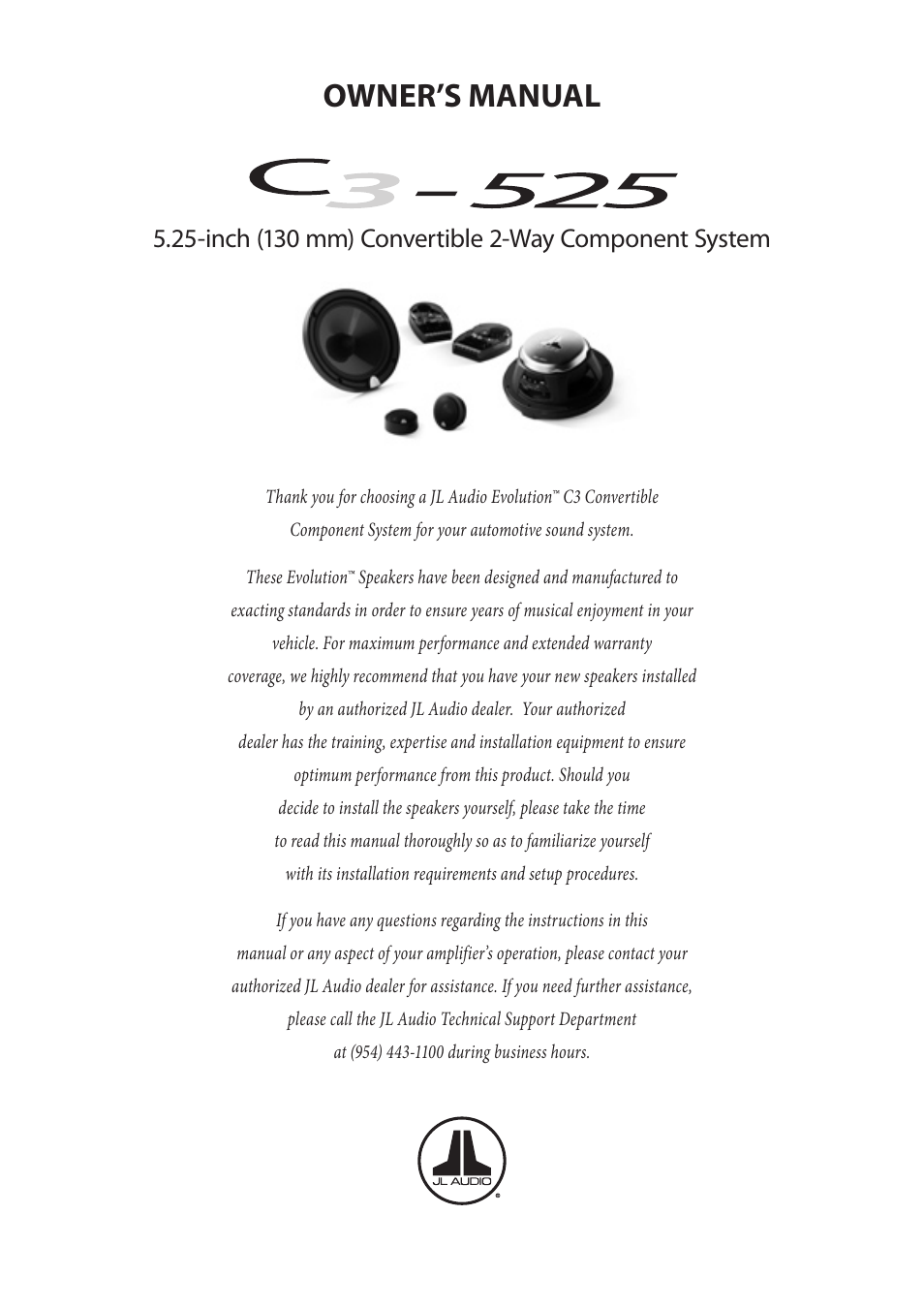 JL Audio C3-100ct User Manual | 16 pages