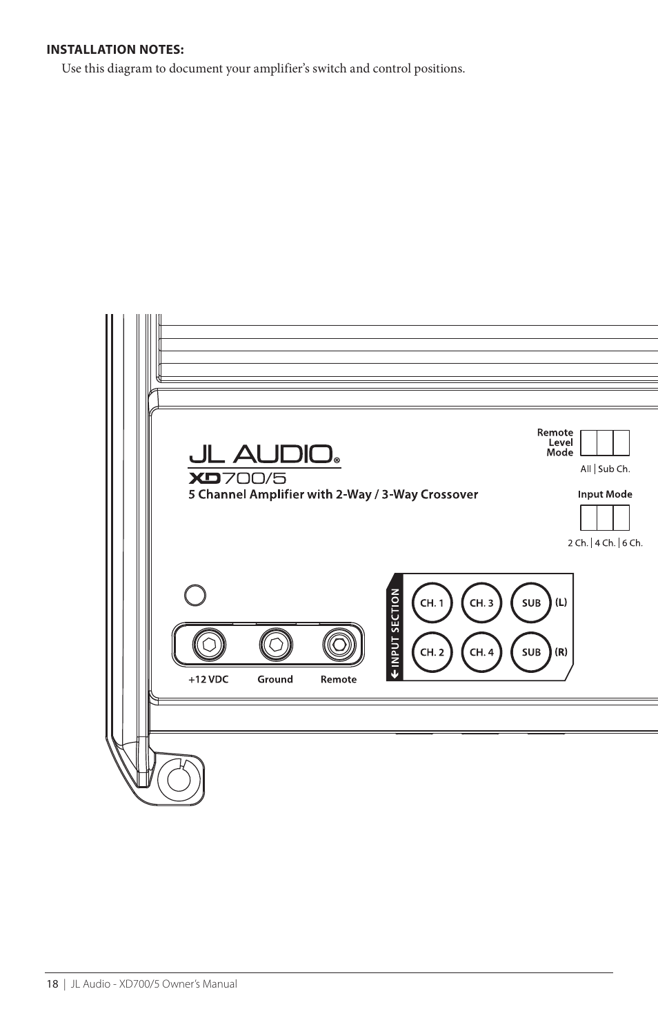 JL Audio XD700/5 User Manual | Page 18 / 20