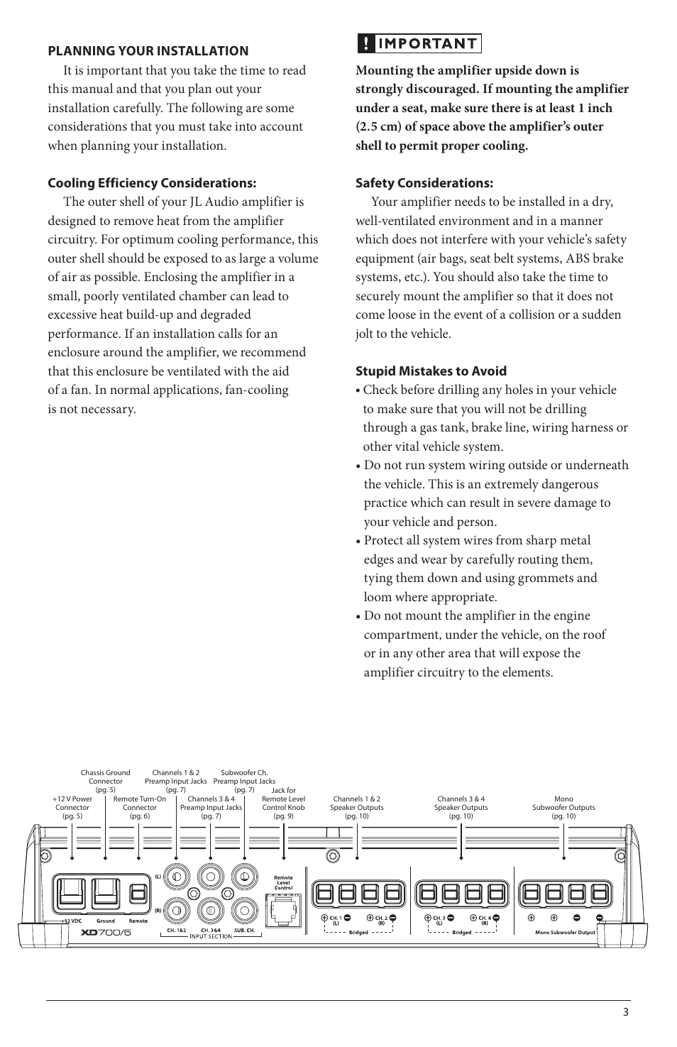 JL Audio XD700/5 User Manual | Page 3 / 20