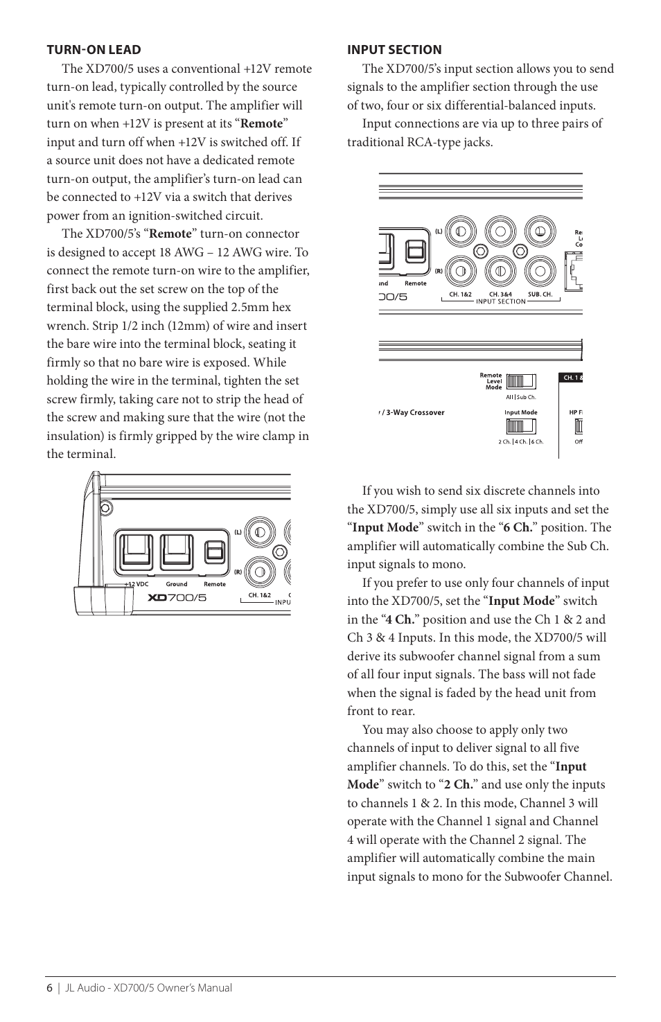 JL Audio XD700/5 User Manual | Page 6 / 20