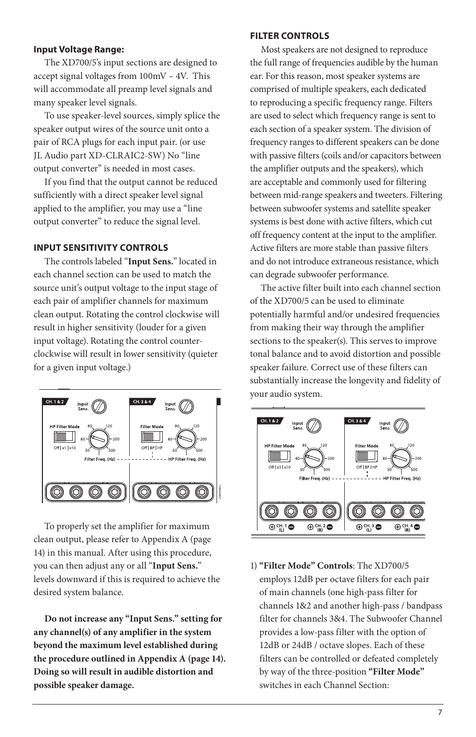 JL Audio XD700/5 User Manual | Page 7 / 20