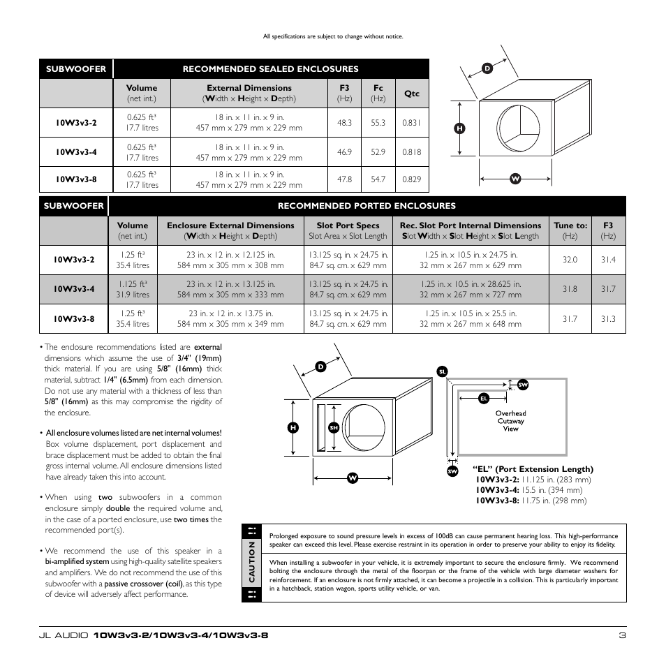 JL Audio 10W3v3-4 User Manual | Page 3 / 4