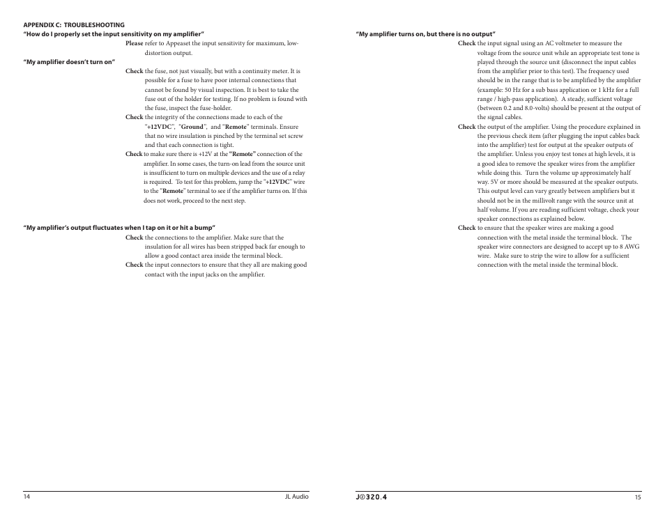 JL Audio J2320.4 User Manual | Page 8 / 11