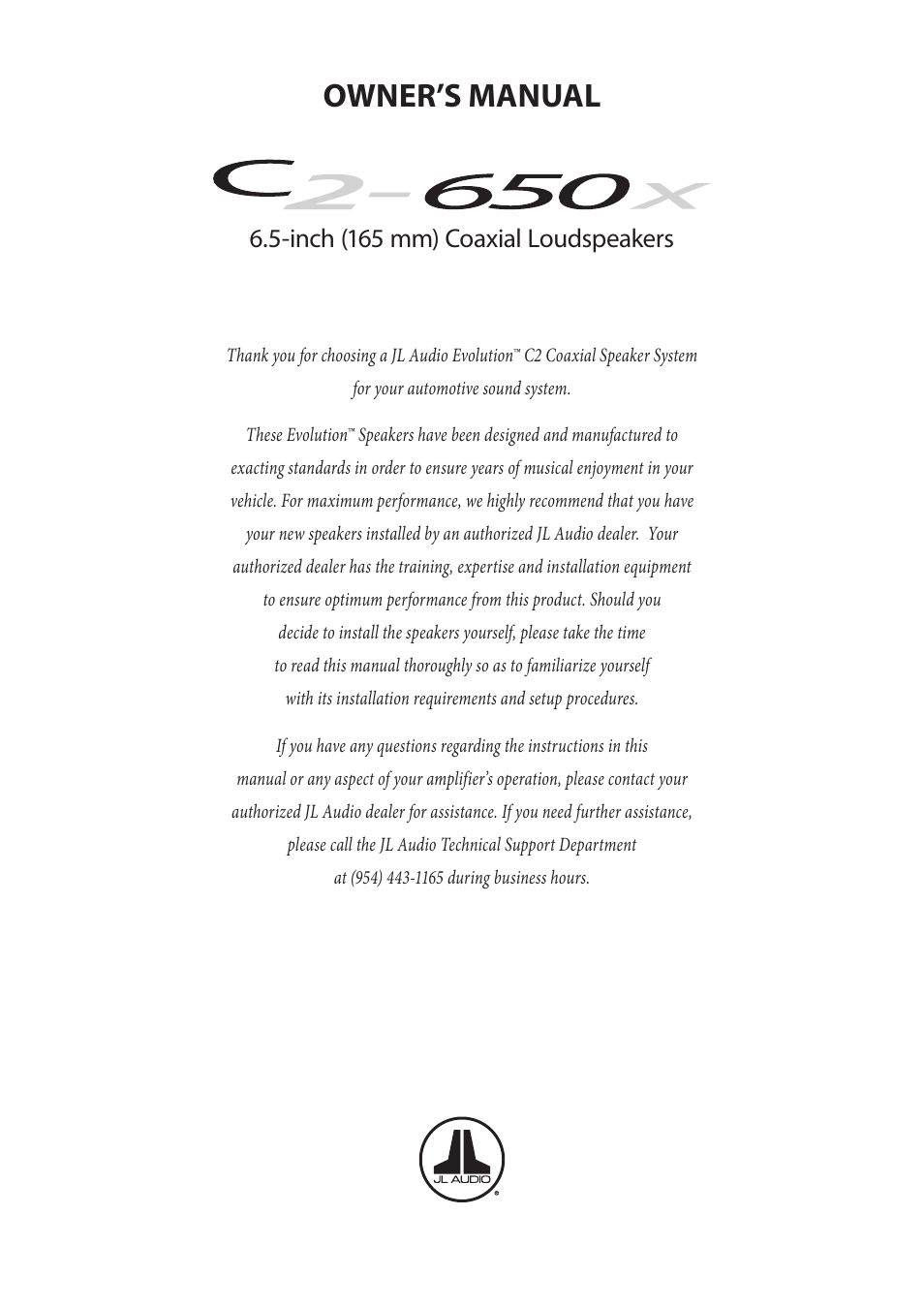 JL Audio C2-650x-06112008 User Manual | 8 pages