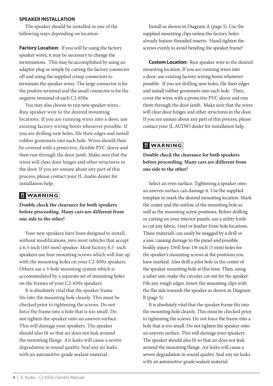 JL Audio C2-650x-06112008 User Manual | Page 4 / 8