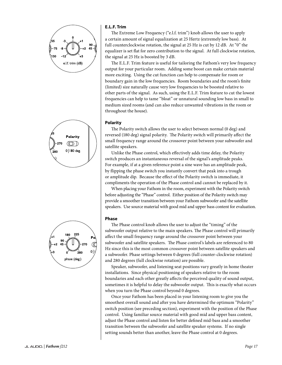 JL Audio Fathom f212 User Manual | Page 17 / 36