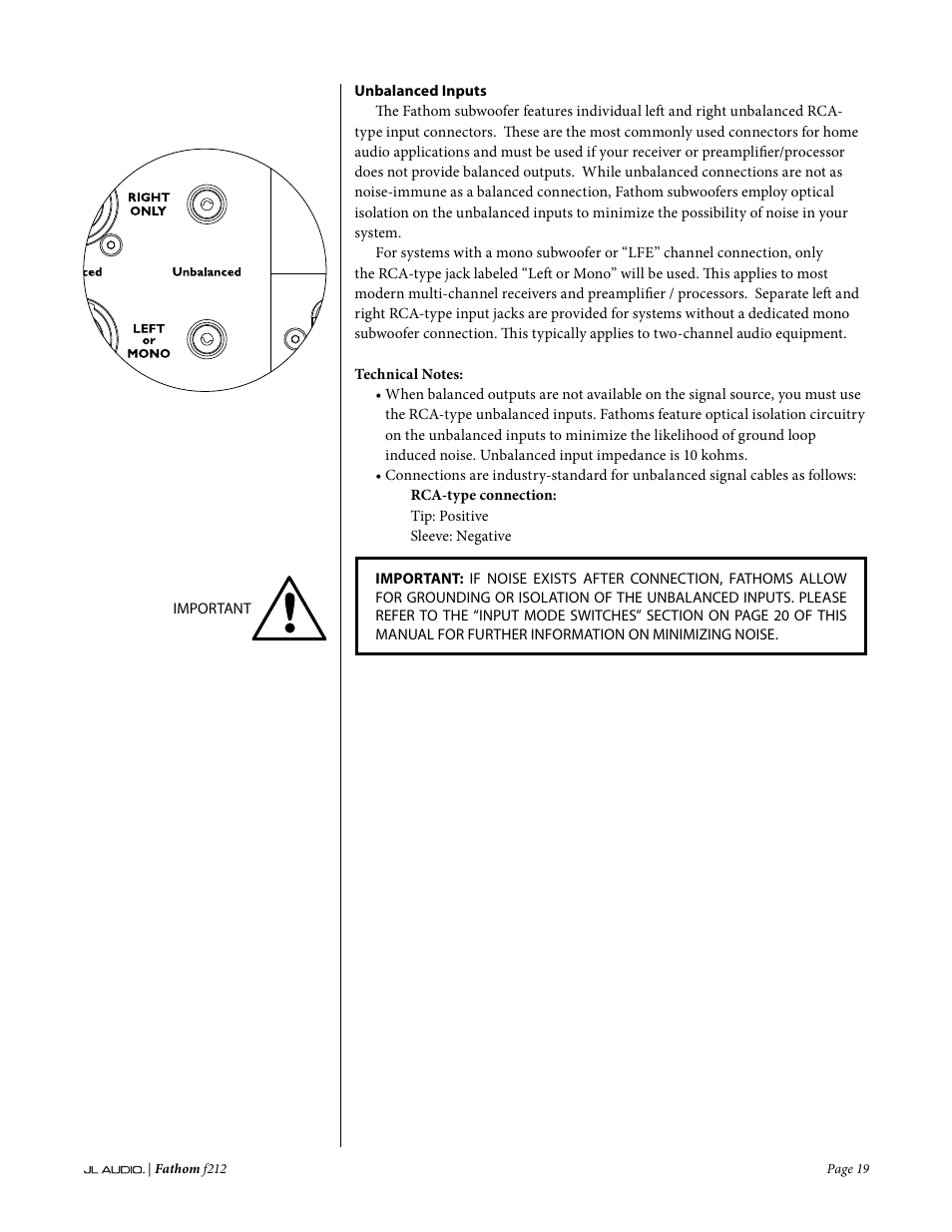 JL Audio Fathom f212 User Manual | Page 19 / 36