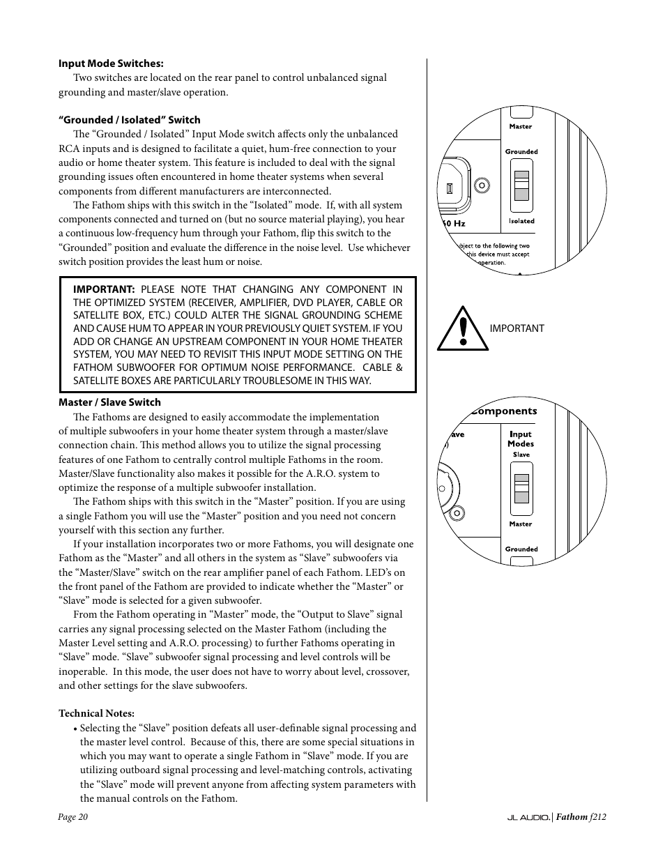 JL Audio Fathom f212 User Manual | Page 20 / 36