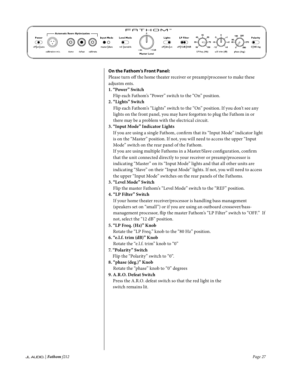 JL Audio Fathom f212 User Manual | Page 27 / 36