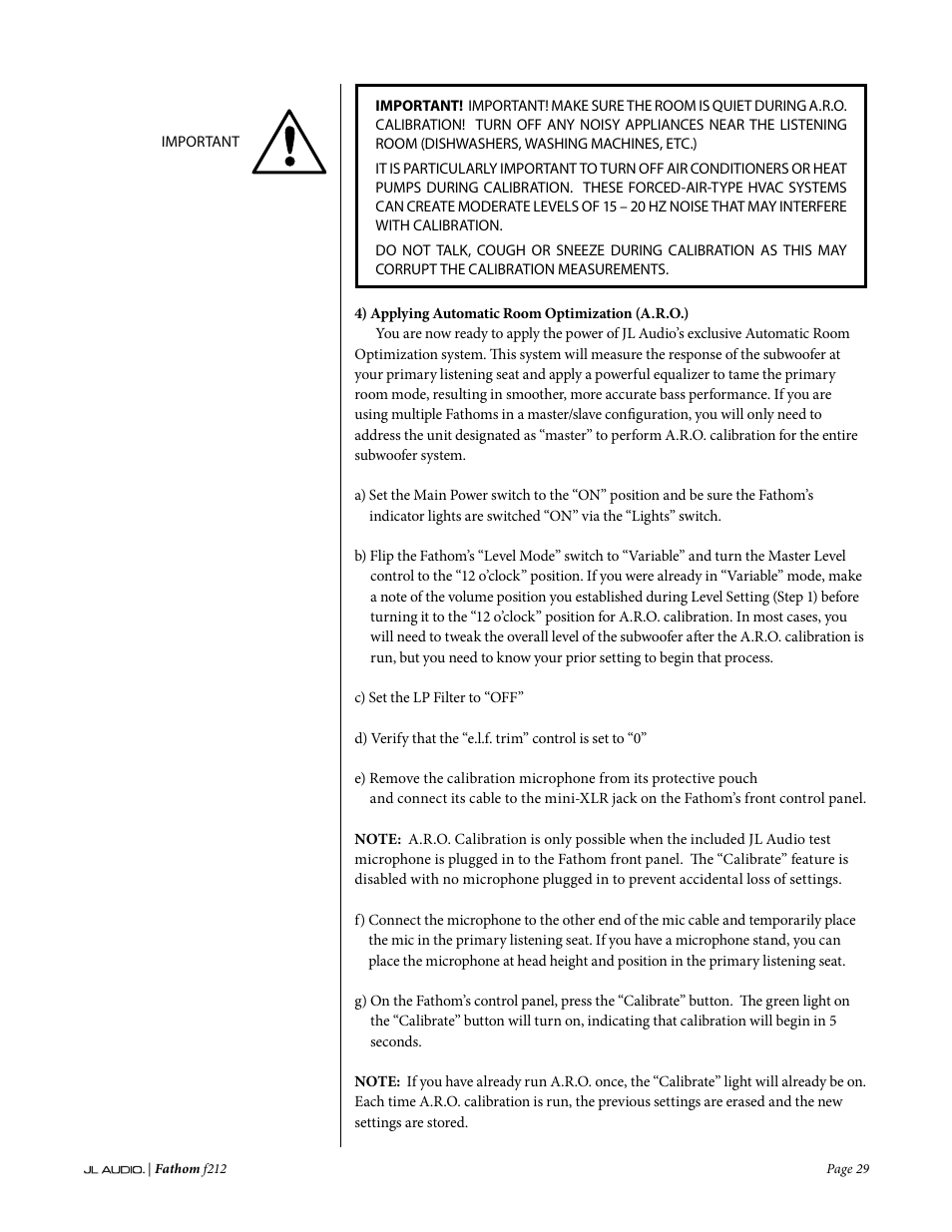 JL Audio Fathom f212 User Manual | Page 29 / 36