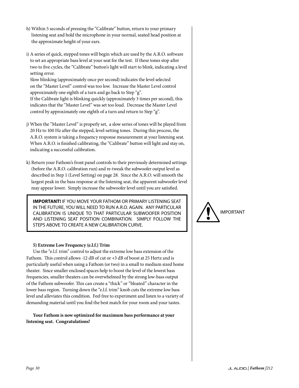 JL Audio Fathom f212 User Manual | Page 30 / 36