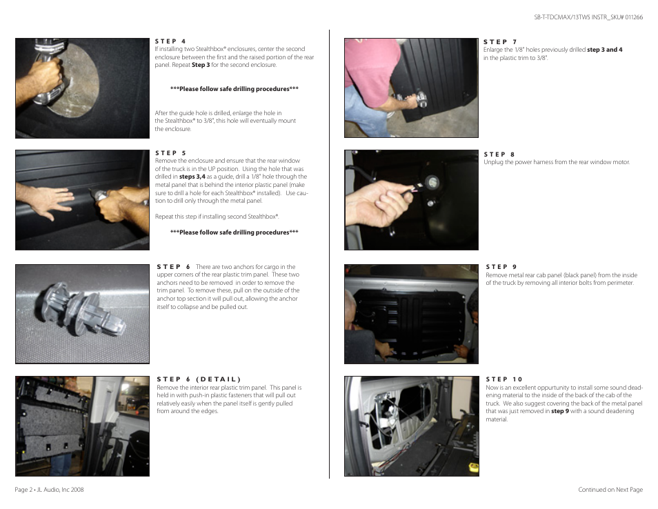 JL Audio Stealthbox SB-T-TDCMAX/13TW5 User Manual | Page 2 / 4