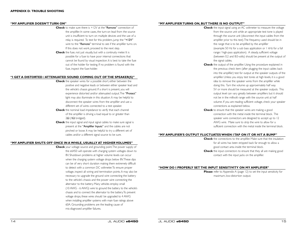 JL Audio E6450 User Manual | Page 8 / 11
