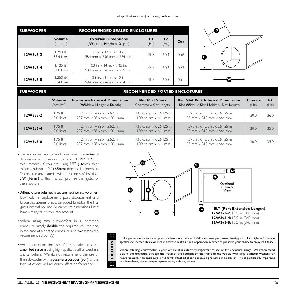 JL Audio 12W3v3-2 User Manual | Page 3 / 4