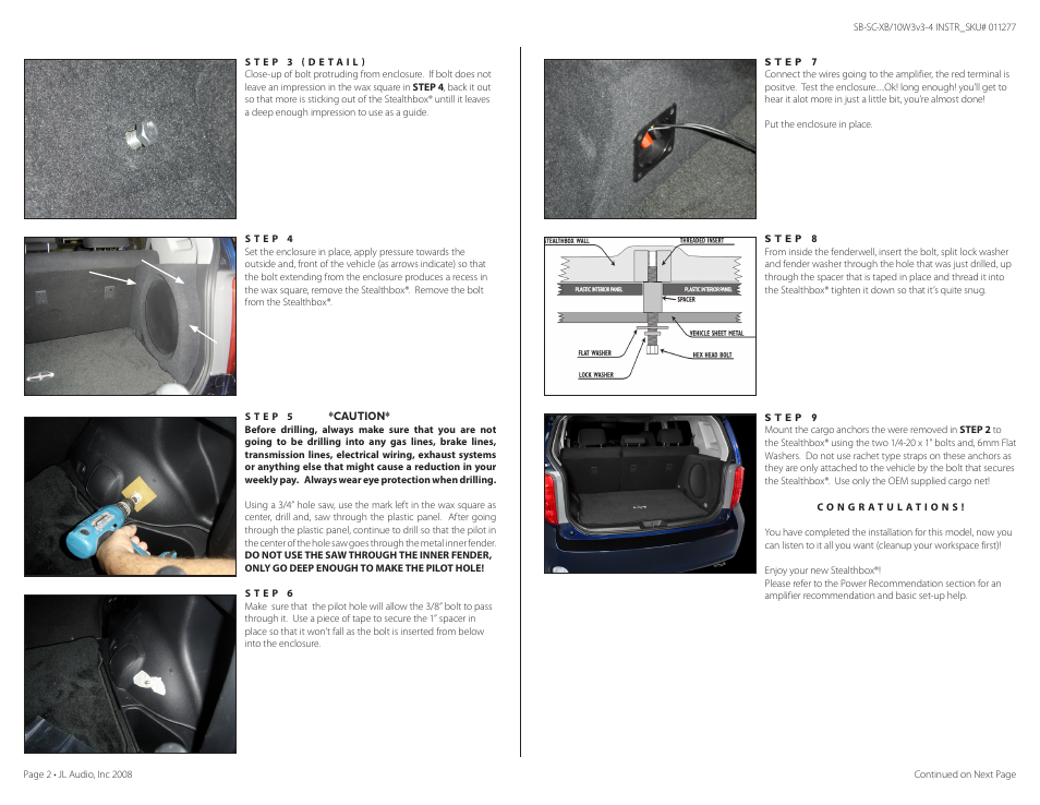 JL Audio Stealthbox SB-F-FCSZX/10W3v3 User Manual | Page 2 / 3