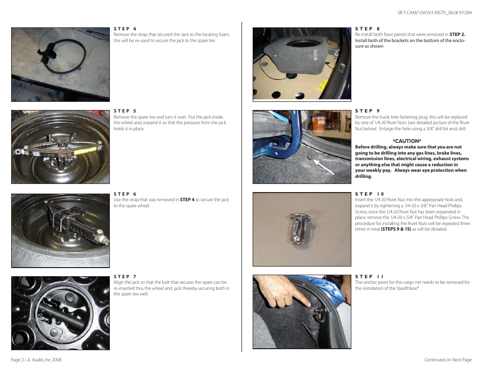 JL Audio Stealthbox SB-T-CAM/12W3v3 User Manual | Page 2 / 4