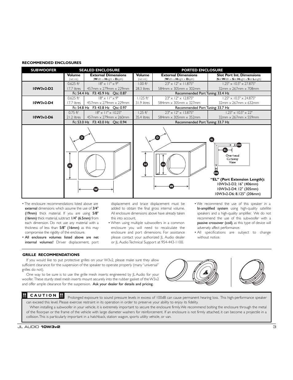 JL Audio 10W3v2 User Manual | Page 3 / 4