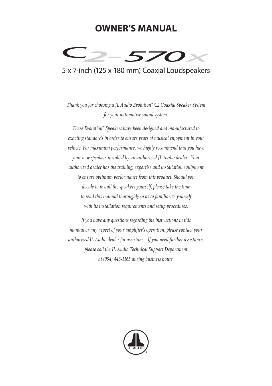 JL Audio C2-570x-06112008 User Manual | 8 pages