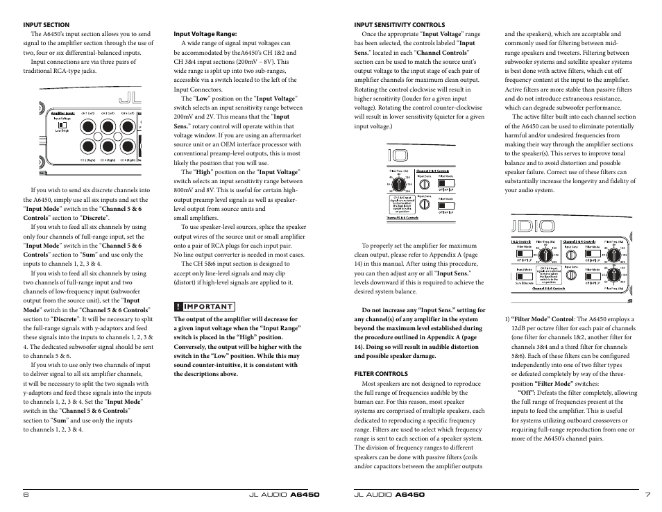 JL Audio A6450 User Manual | Page 4 / 11
