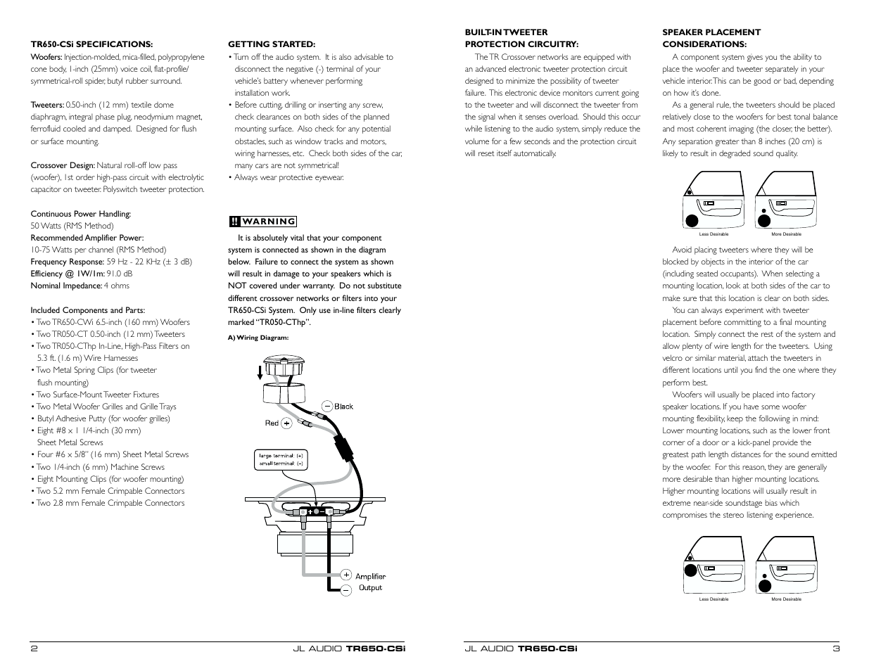 JL Audio TR650-CSi User Manual | Page 2 / 5