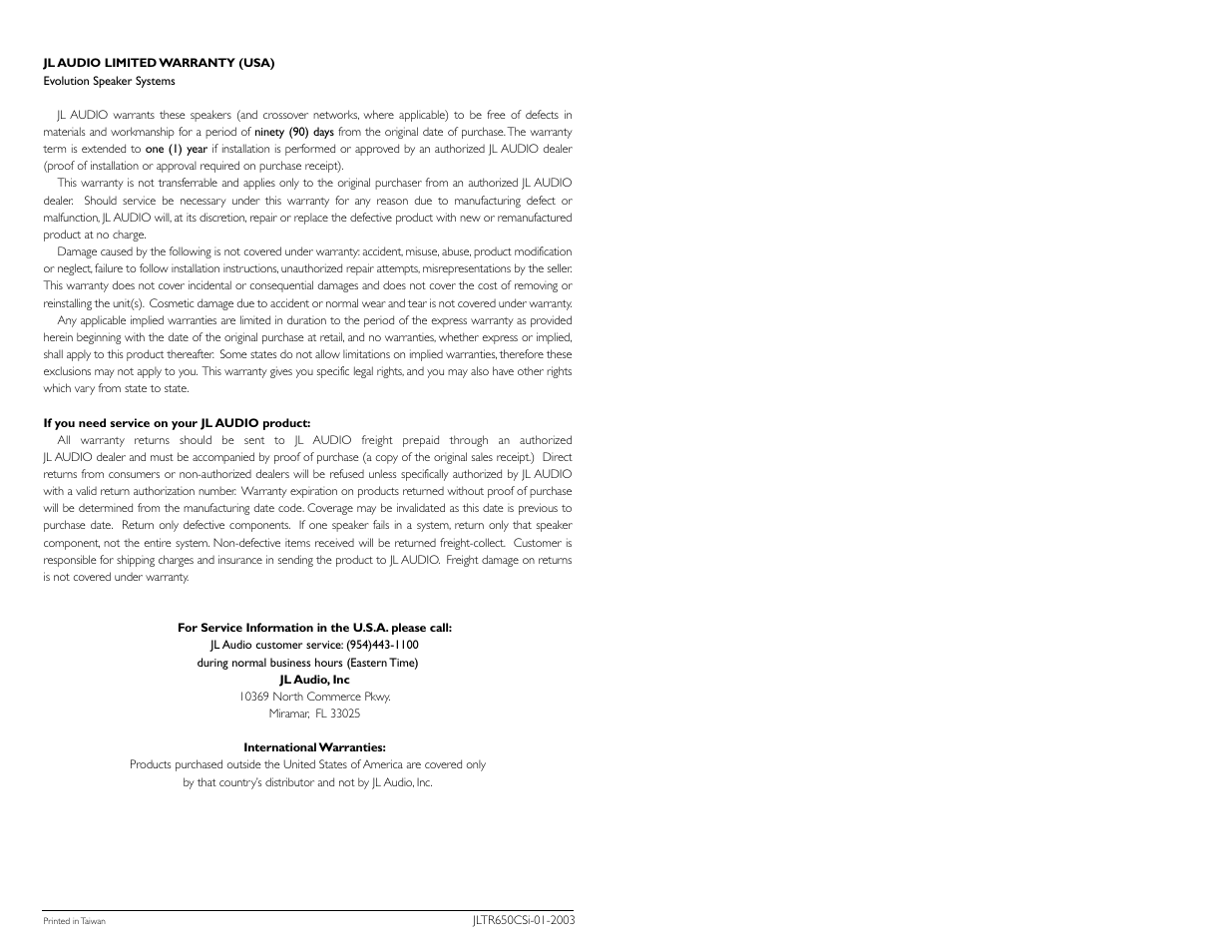 JL Audio TR650-CSi User Manual | Page 5 / 5
