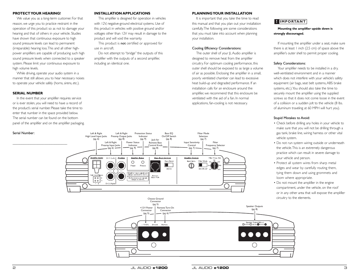 JL Audio two-channel full-range amplifier e2150 User Manual | Page 2 / 9