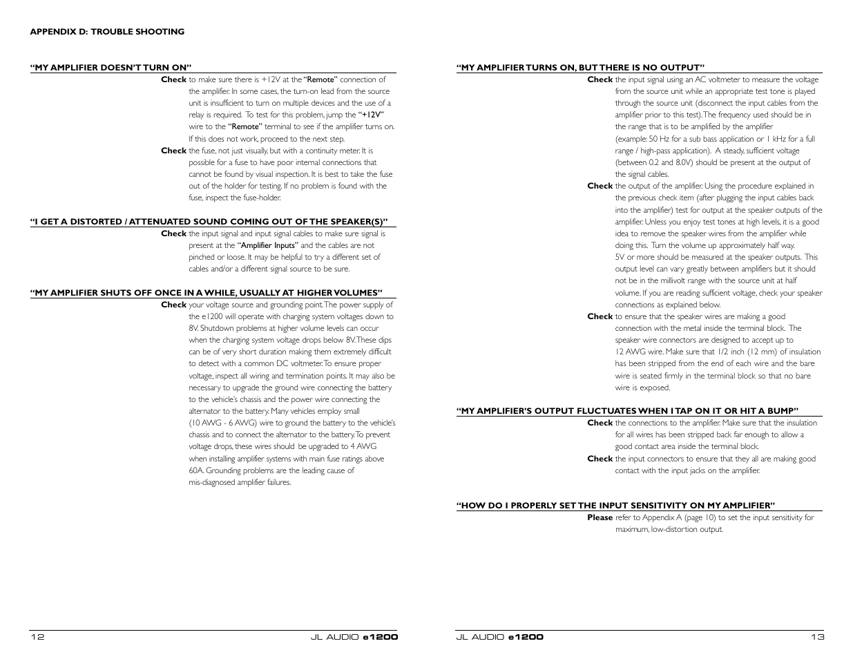 JL Audio two-channel full-range amplifier e2150 User Manual | Page 7 / 9