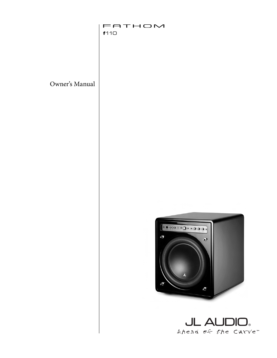 JL Audio Fathom f110 User Manual | 36 pages